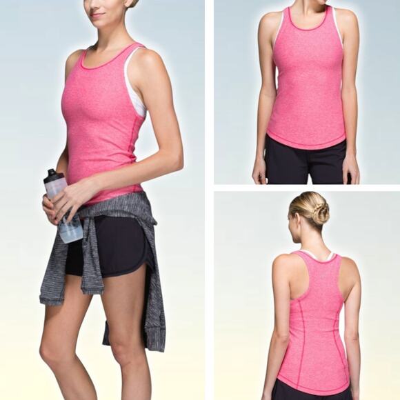 lululemon athletica Tops - LULULEMON Think Fast Tank Sz 10 Heathered Boom Juice